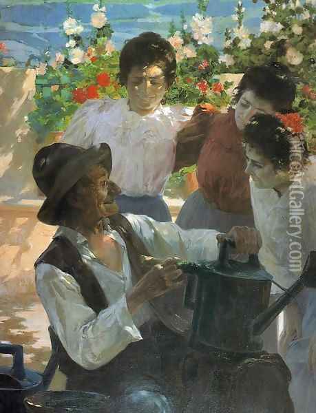 Escena en el Jardin Oil Painting - Fernando Cabrera Canto
