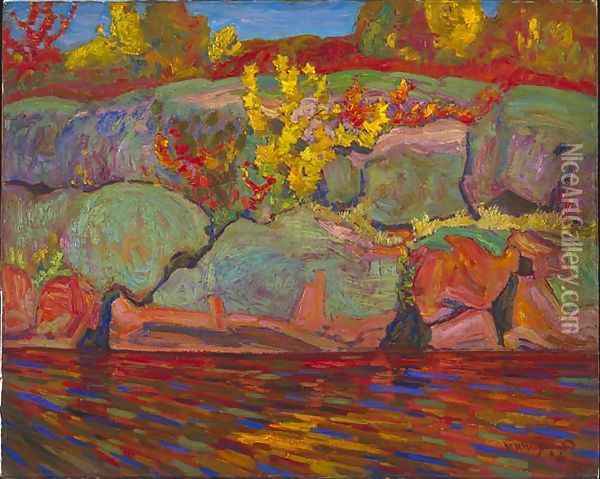 Autumn Colours: Rock and Maple Oil Painting - James Edward Hervey MacDonald