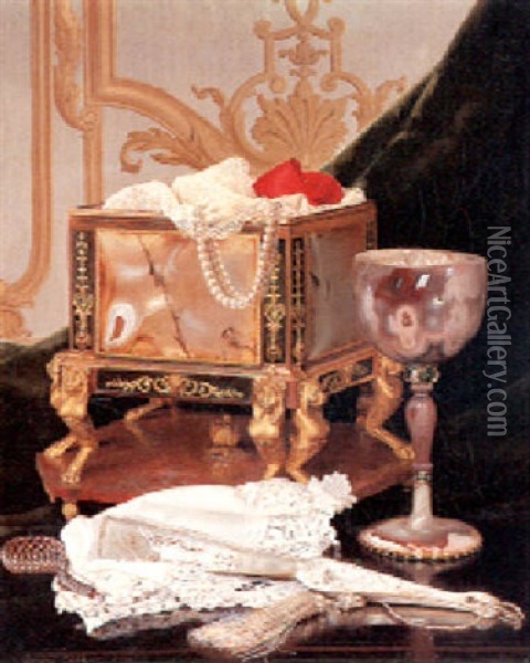 The Dressing Table Oil Painting - Georges Croegaert