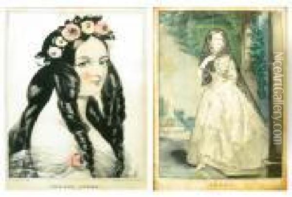 Clara; Sophia; The May Queen Oil Painting - Currier