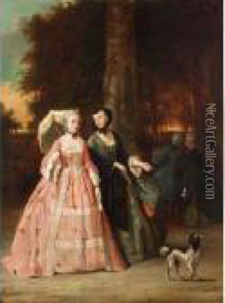 A Walk In The Park Oil Painting - Jean Carolus