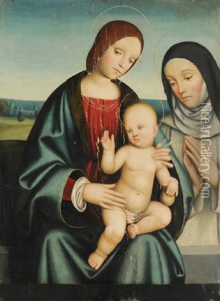 Madonna Mit Kind Und Ordensheilige Oil Painting - Giacomo Francia