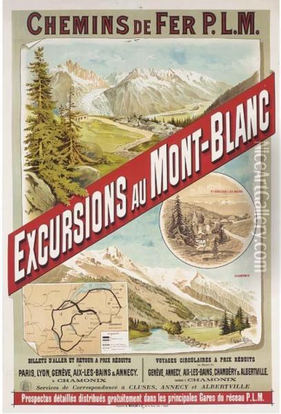 Excursions Au Mont-blanc Oil Painting - Hugo, Fred. Alexianu D' Alesi