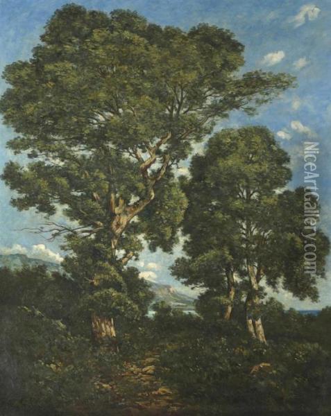In The Forest Oil Painting - Henri-Joseph Harpignies