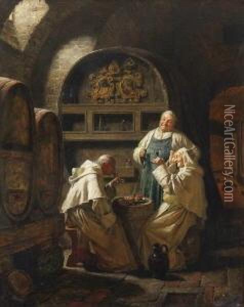 Weinprobe: Oil Painting - Eduard Von Grutzner