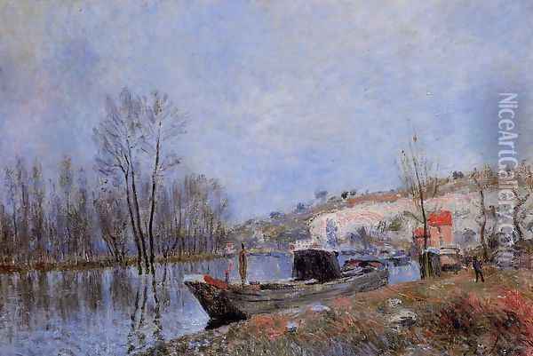 Banks of the Loing towards Moret Oil Painting - Alfred Sisley