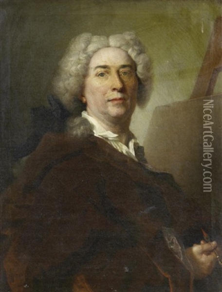 Selbstportrat (18th Century Copy?) Oil Painting - Nicolas de Largilliere