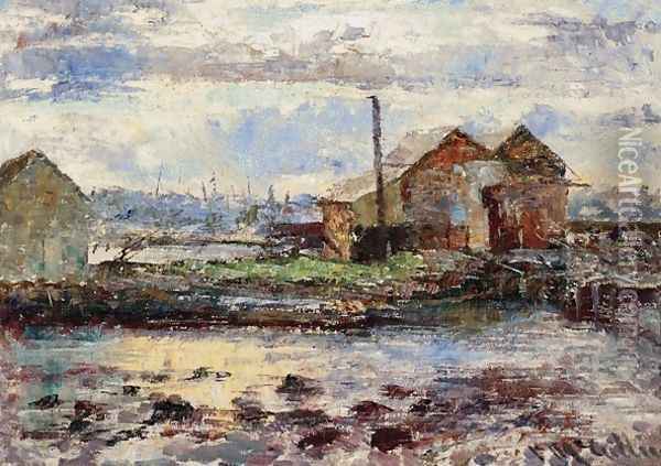 Study for Williamstown Landscape Oil Painting - Frederick McCubbin