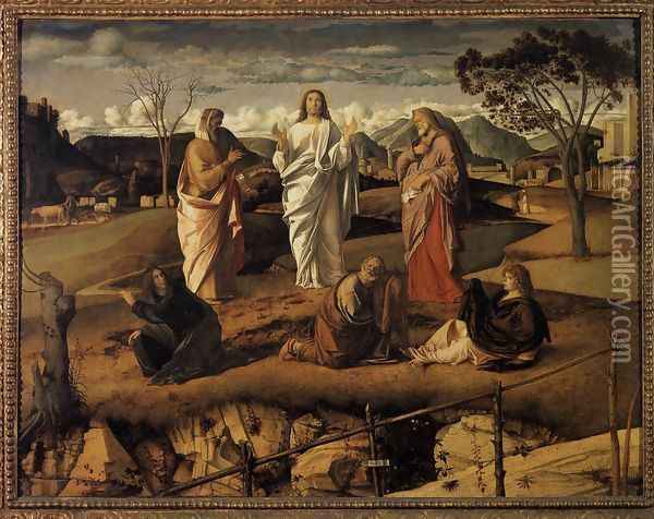 Transfiguration of Christ c. 1487 Oil Painting - Giovanni Bellini
