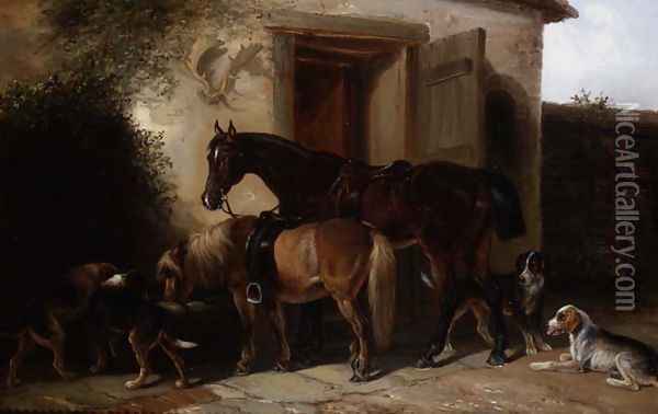At the Trough Oil Painting - Thomas Smythe