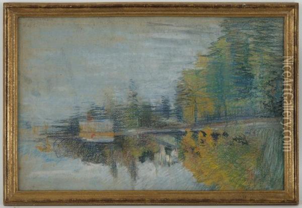 Vieux Ouchy Depuis Le Lac Oil Painting - Ernest Bieler