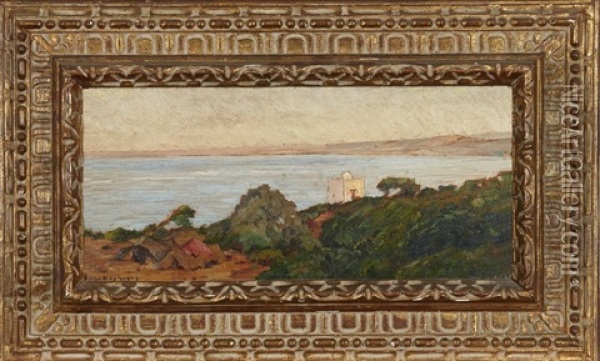 Villa A Alger Oil Painting - Eugene F. A. Deshayes