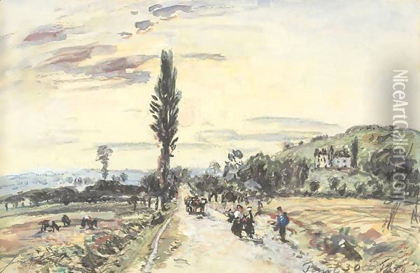 Route De Village Oil Painting - Johan Barthold Jongkind