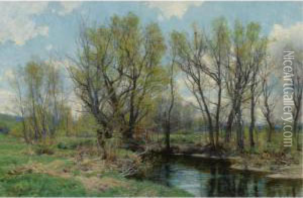 Early Spring, Near Sheffield, Massachusetts Oil Painting - Hugh Bolton Jones