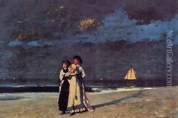 Promenade on the Beach Oil Painting - Winslow Homer