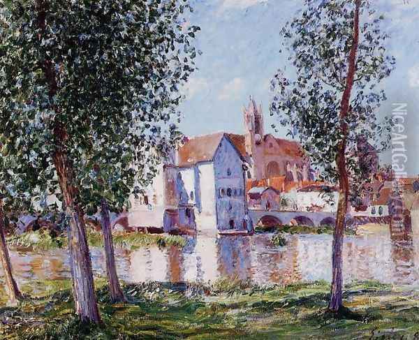 Moret Sur Loing In Morning Sun Oil Painting - Alfred Sisley