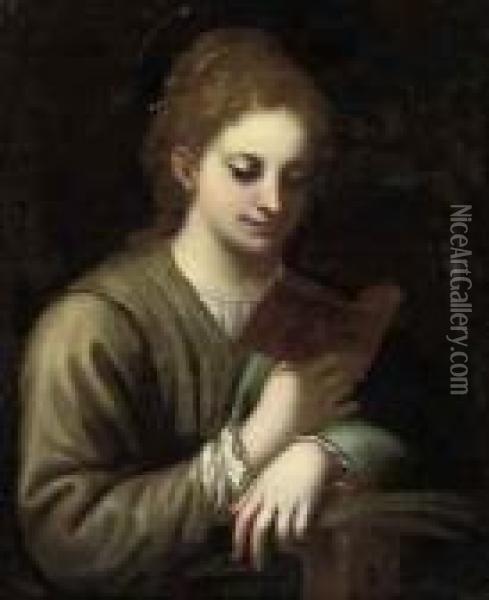 Saint Catherine Reading Oil Painting - Correggio, (Antonio Allegri)