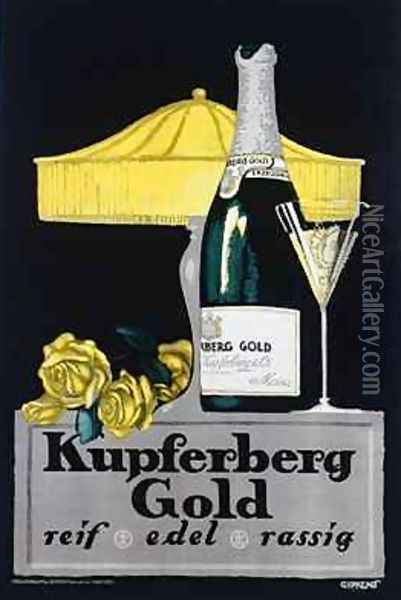 Advertisement for Kupferberg Gold Oil Painting - Julius Gipkens
