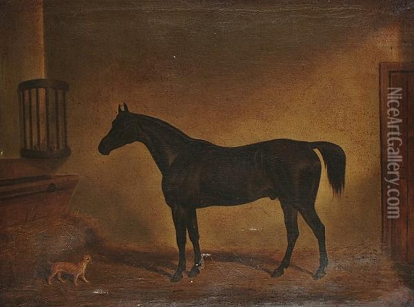 'hunter Of The Rev. Edwin Coleridge's' Oil Painting - James Loder Of Bath