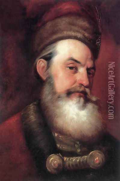 Portrait of a Bearded Man Oil Painting - Jozsef Molnar