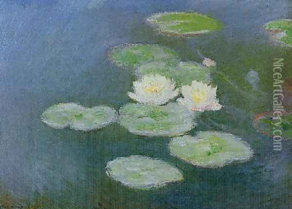 Water Lilies Evening Effect Oil Painting - Claude Oscar Monet