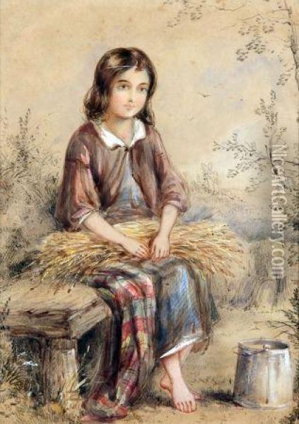 The Young Wheat Girl Oil Painting - Walter Goodall