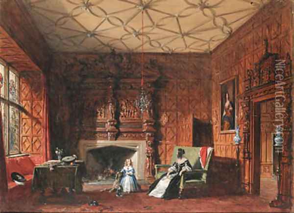 The South Drawing Room, Levens Hall, Westmorland Oil Painting - Joseph Nash