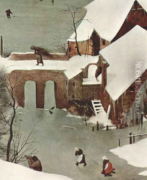 Hunters in the snow (detail 1) Oil Painting - Pieter the Elder Bruegel