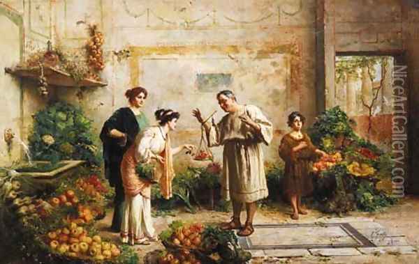 The little apple thief Oil Painting - Ettore Forti