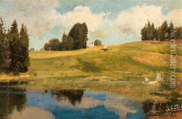 Partie Im Schwarzwald Oil Painting - Emil Lugo