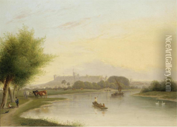 Views Of Windsor Oil Painting - George Hardy