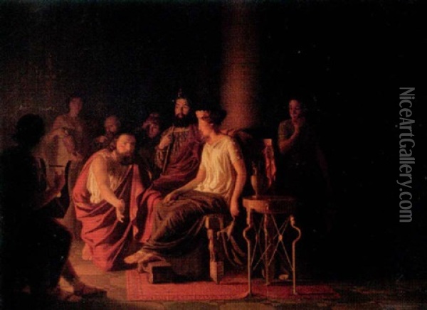 Odysseus Infor Fajakernas Konung Alkinoos Oil Painting - Philip Hallman