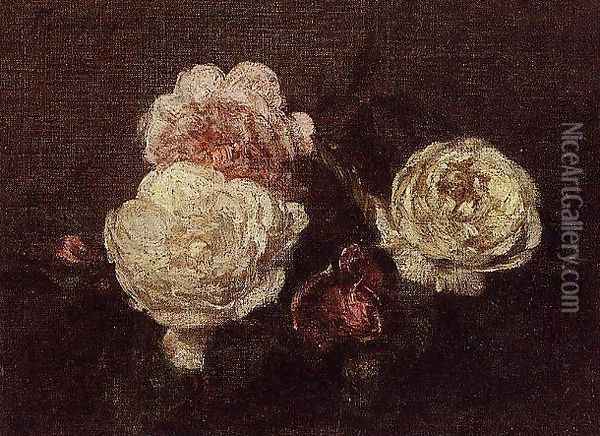 Flowers: Roses Oil Painting - Ignace Henri Jean Fantin-Latour