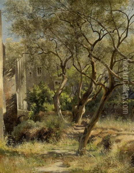 Olivenbaume Oil Painting - Jean-Baptiste-Arthur Calame