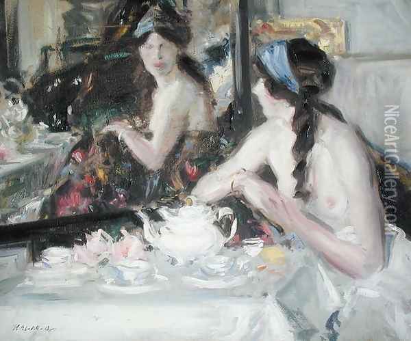 At the Mirror, 1913 Oil Painting - Francis Campbell Boileau Cadell
