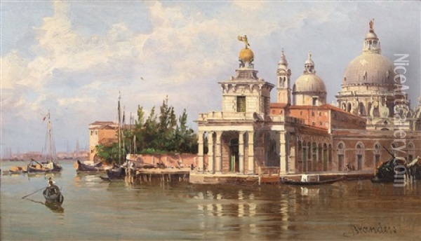 Punta Della Dogana, Venice Oil Painting - Antonietta Brandeis