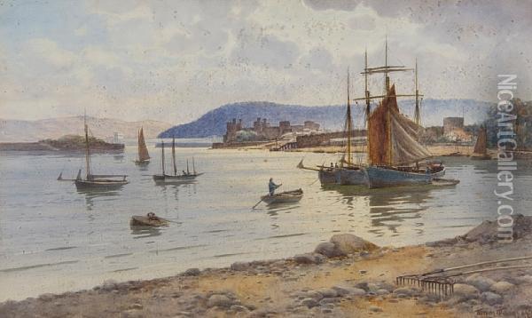 View Of Conway Castle Oil Painting - Warren Williams