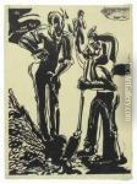Zwei Strassenarbeiter Oil Painting - Ernst Ludwig Kirchner