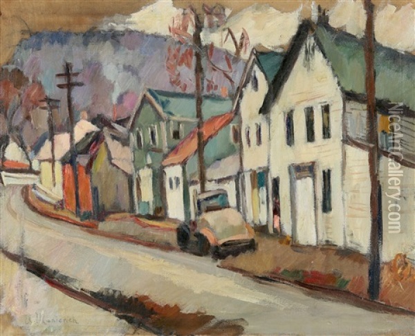 Late Summer Townscape Oil Painting - Abraham Manievich