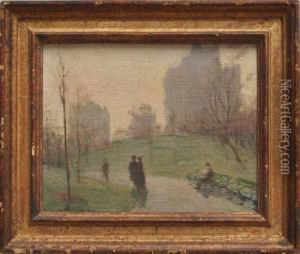 Morning In Central Park Oil Painting - Orlando Rouland