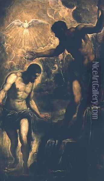 The Baptism of Christ Oil Painting - Jacopo Tintoretto (Robusti)