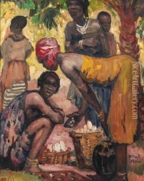 The Market Oil Painting - Fernand Allard L'Olivier