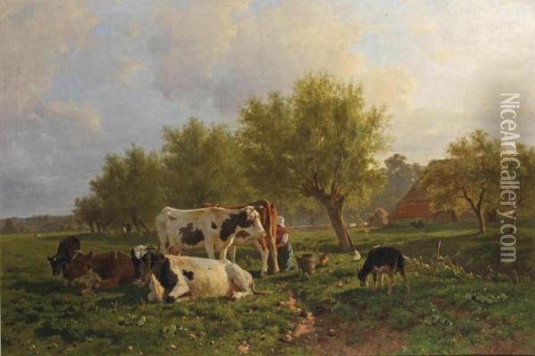 Milking Time Oil Painting - Anton Mauve