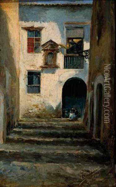 Calle De Pueblo Oil Painting - Joan Cardona