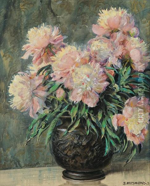 Bouquet Of Pink Peonies Oil Painting - Stanislaw Ejsmond