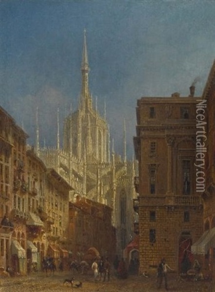 Der Mailander Dom Oil Painting - Friedrich Eibner