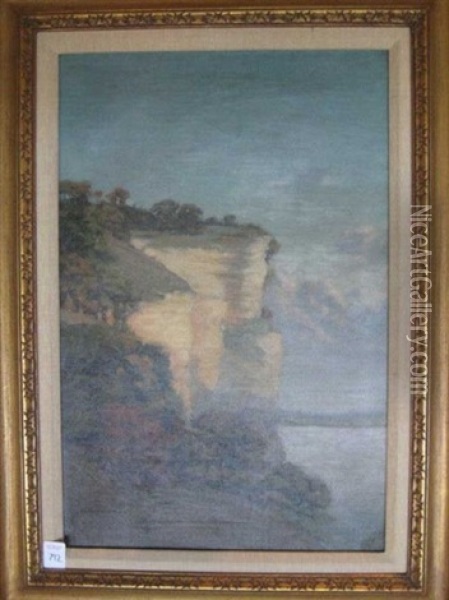 Bluffs Along The River Oil Painting - Frederick Oakes Sylvester