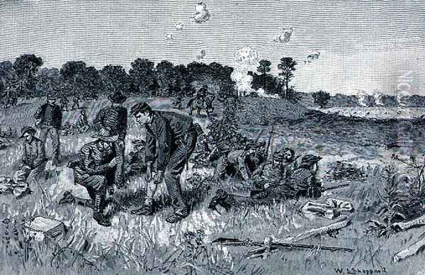 Confederate line waiting orders in the wilderness, illustration from Battles and Leaders of the Civil War, edited by Robert Underwood Johnson and Clarence Clough Buel Oil Painting - William Ludlow Sheppard