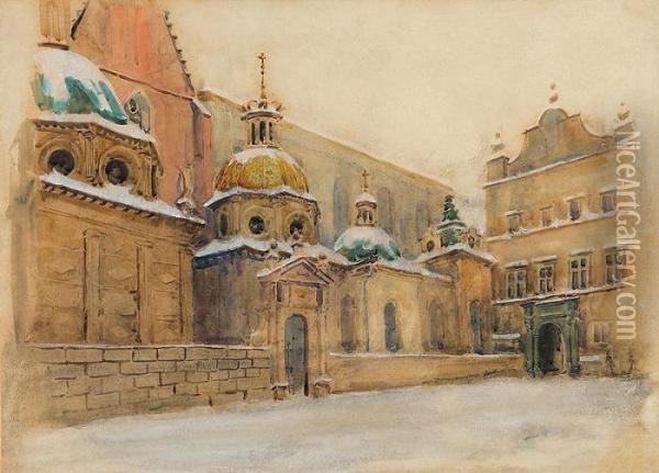 Cathedral At Wawel Oil Painting - Leon Wyczolkowski