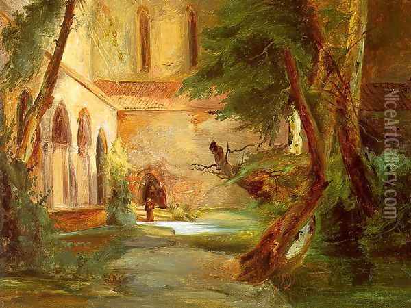 Monastery in the Wood 1835 Oil Painting - Charles Blechen